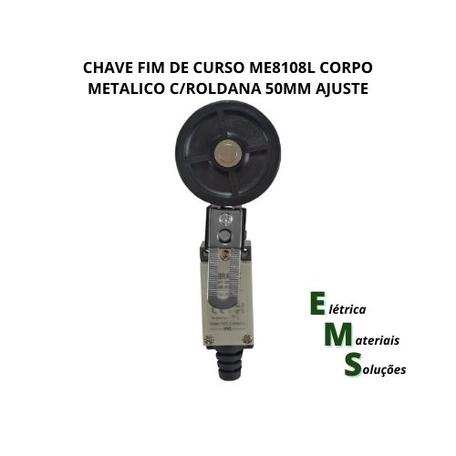 CHAVE FIM DE CURSO ME8108L CORPO METALICO C/ROLDANA 50MM AJUSTE 